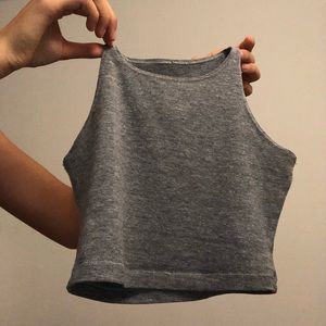 American Apparel Super Cropped Gray Tank
